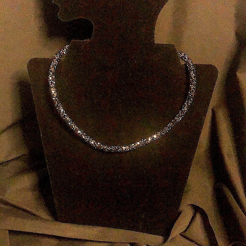 Simply Vera Wang Swarovski Black&Silver Sparkling Necklace